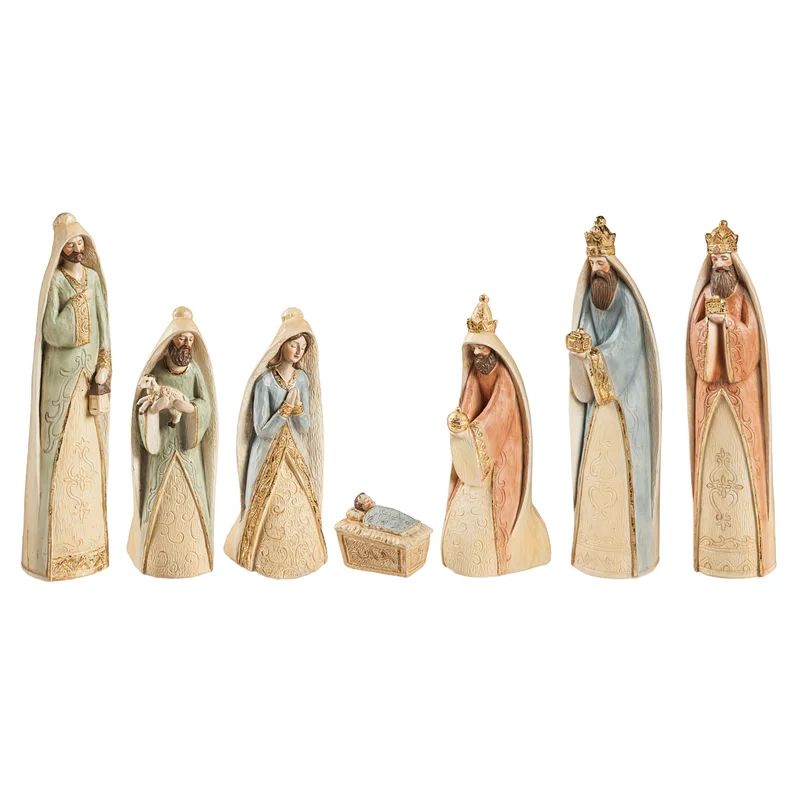 7 Piece Gilded Nativity Scene Set | Wayfair North America