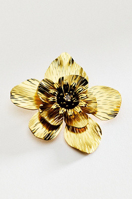 Gilded Floral Brooch | Anthropologie (US)
