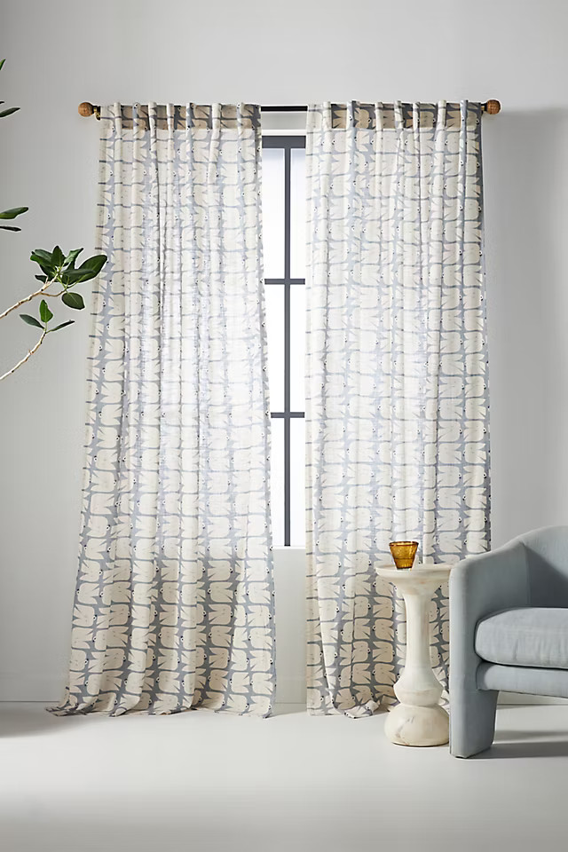 Marcello Velho Flock Curtain | Anthropologie (US)