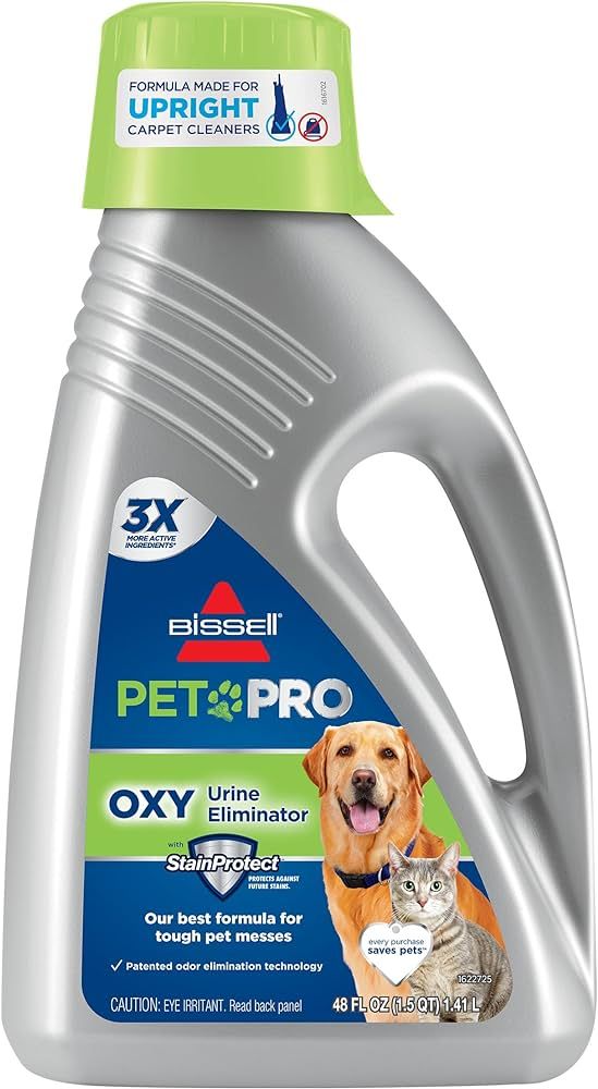 Bissell Professional Pet Urine Eliminator + Oxy Carpet Cleaning Formula, 48 oz, 1990, 48 Ounce | Amazon (US)
