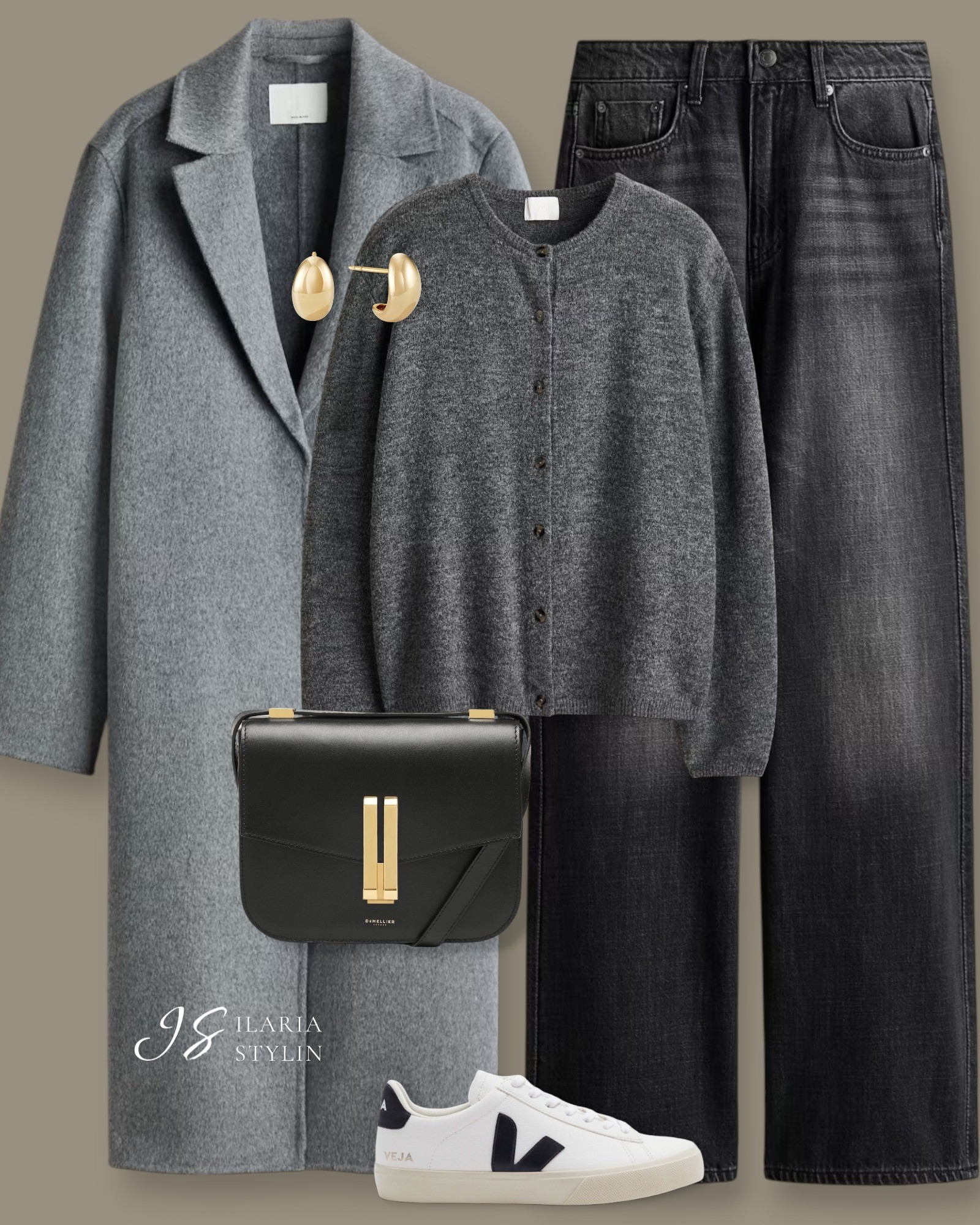 winter outfit, winter outfit ideas, outfit ideas, gray coat, wool-blend coat, gray cardigan, loose-fit cardigan, black jeans, wide leg jeans, white sneakers, veja campo, black bag, crossbody bag, casual outfit, casual chic outfit

#LTKootd #LTKSeasonal #LTKWorkwear