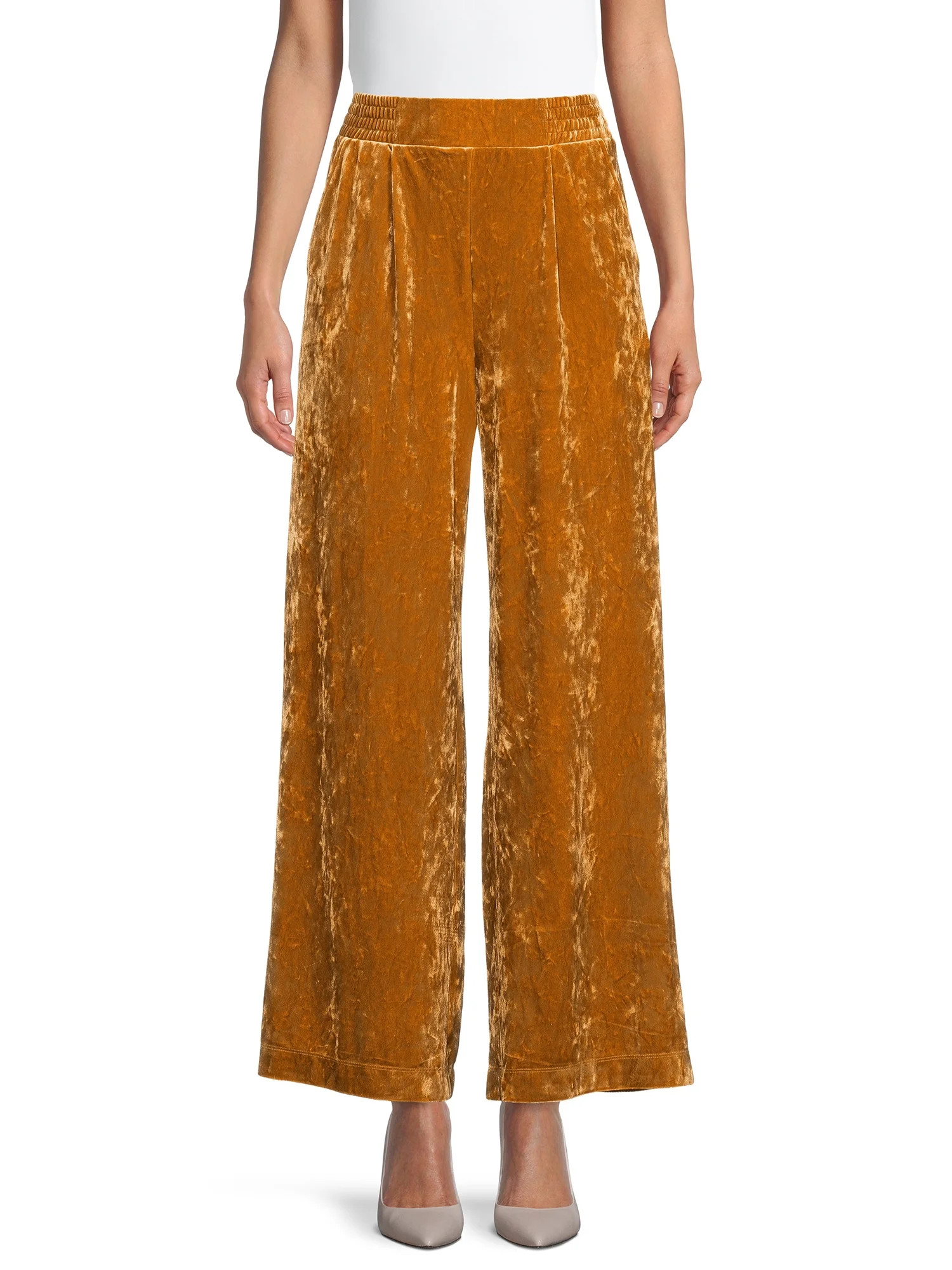 The Get Women's Velvet Wide Leg Pants | Walmart (US)