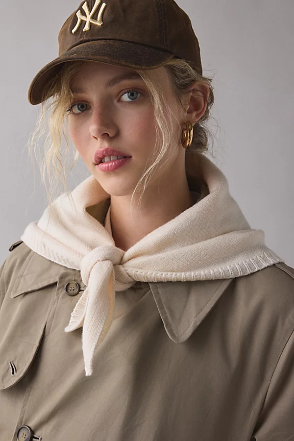 Ribbed Knit Triangle Scarf | Urban Outfitters (US and RoW)