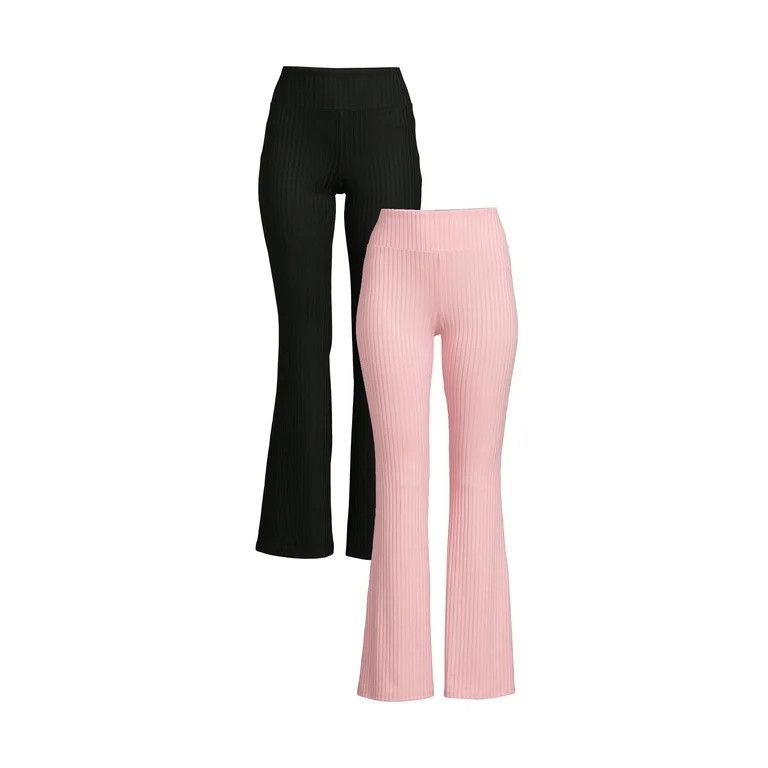 No Boundaries Rib Flare Pant, 2 Pack | Walmart (US)