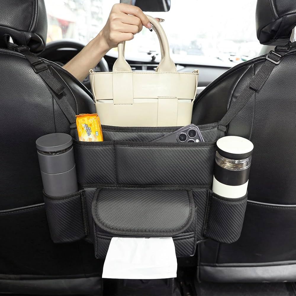 Purse Holder for Car Net Pocket Handbag Holder - Durable Large Capacity Automotive Car Organizers... | Amazon (US)
