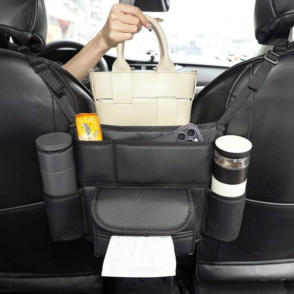 Purse Holder for Car Net Pocket Handbag Holder - Durable Large Capacity Automotive Car Organizers... | Amazon (US)