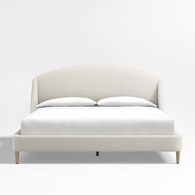 Lafayette Natural Upholstered King Bed without Footboard + Reviews | Crate & Barrel | Crate & Barrel