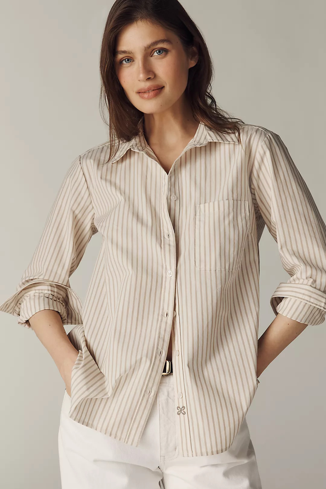 Maeve Kate 100% Cotton Classic Buttondown Shirt | Anthropologie (US)