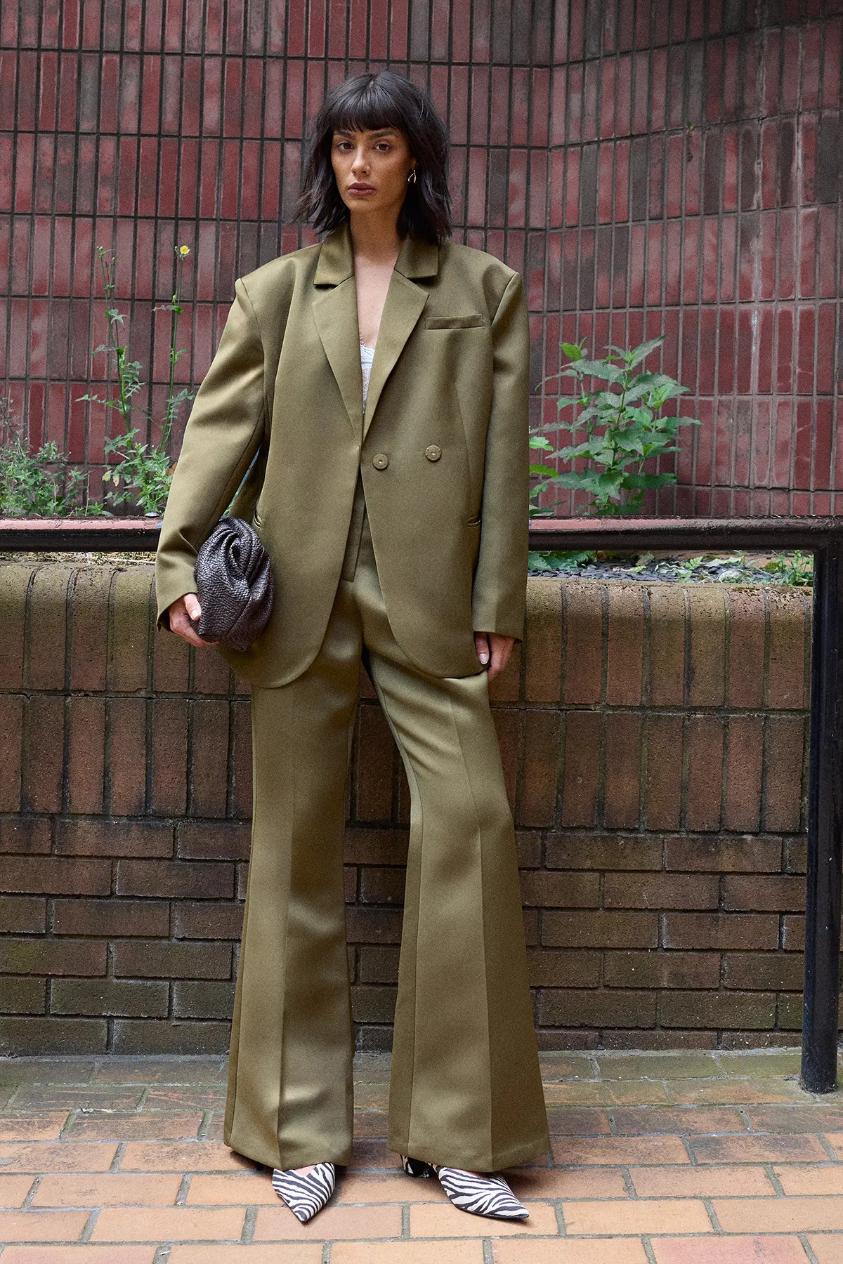 Premium Satin Clean Waistband Flare Trousers Co-ord | Boohoo.com (UK & IE)