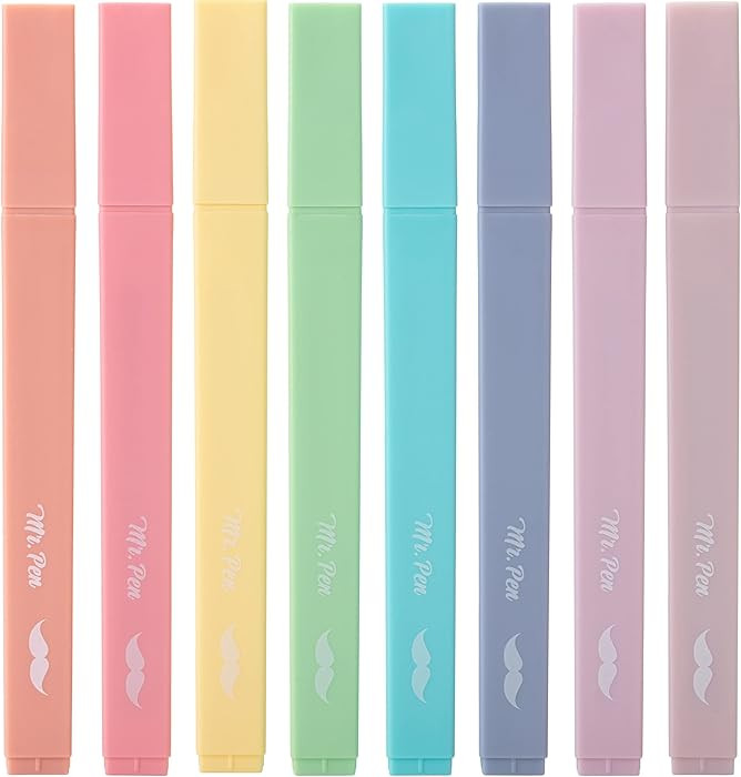 Mr. Pen- Aesthetic Highlighters No Bleed, 8 Pack, Candy Colors, Chisel Tip, Cute Highlighters Ass... | Amazon (US)