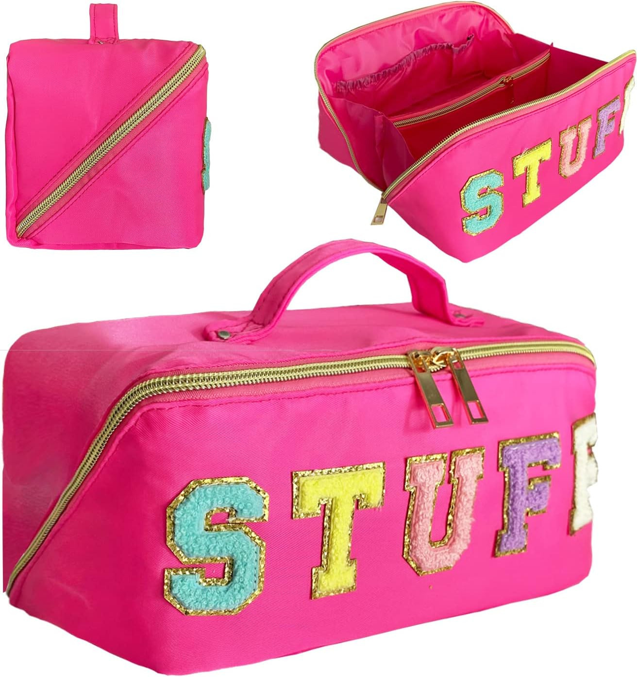 Preppy Bag Stoney Clover Makeup Bag Nylon Cosmetic Bag Preppy Patch Makeup Bag Stuff Makeup Bag C... | Amazon (US)