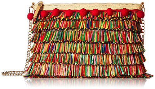 Betsey Johnson Tiki TIME Multi Colored Raffia Crossbody Clutch | Amazon (US)