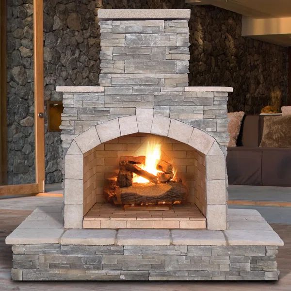 Cultured Stone Propane/Natural Gas Outdoor Fireplace | Wayfair North America