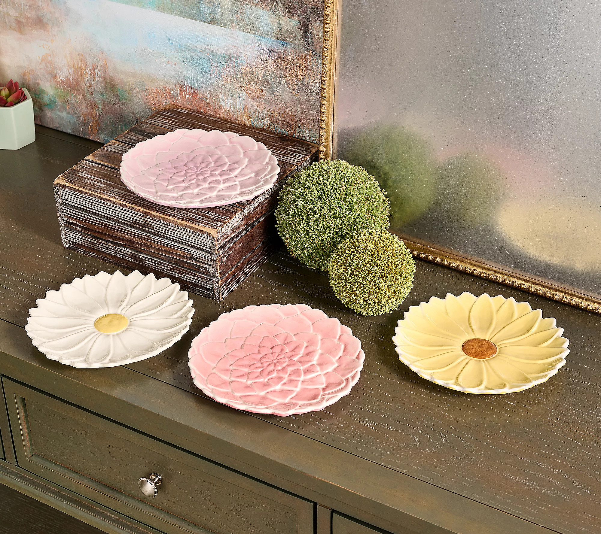 Ode to Color by Lori Weitzner S/4 Flower Salad Plates | QVC