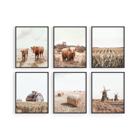 Haus and Hues Highland Cow Art and Farmhouse Wall Decor - Cow Wall Art and Farmhouse Pictures Cow De | Walmart (US)