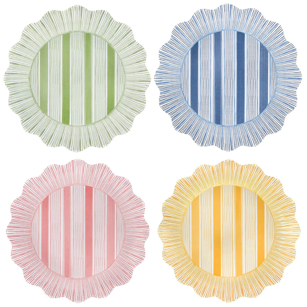 Cabana Stripe Melamine Dinner Plates (Set of 4) | Birch Lane