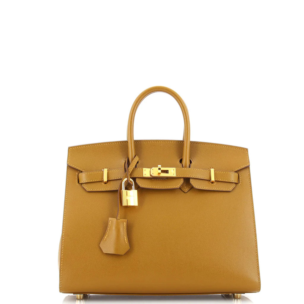 Birkin Sellier Bag Bronze Dore Madame with Gold Hardware 25 | Rebag