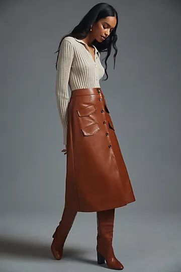 Mare Mare x Anthropologie Faux Leather Skirt | Anthropologie (US)