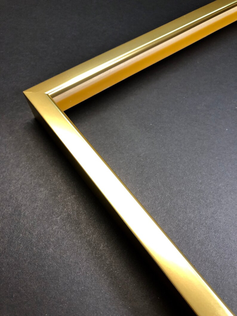 Brushed Gold Slim Solid Wood Gallery Collection Picture Frame. Custom Sizes Available. Acrylic/ B... | Etsy (US)