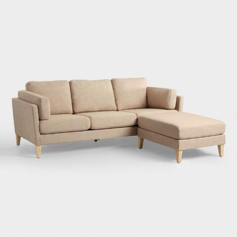 Noelle Oatmeal Woven Sofa and Ottoman | World Market