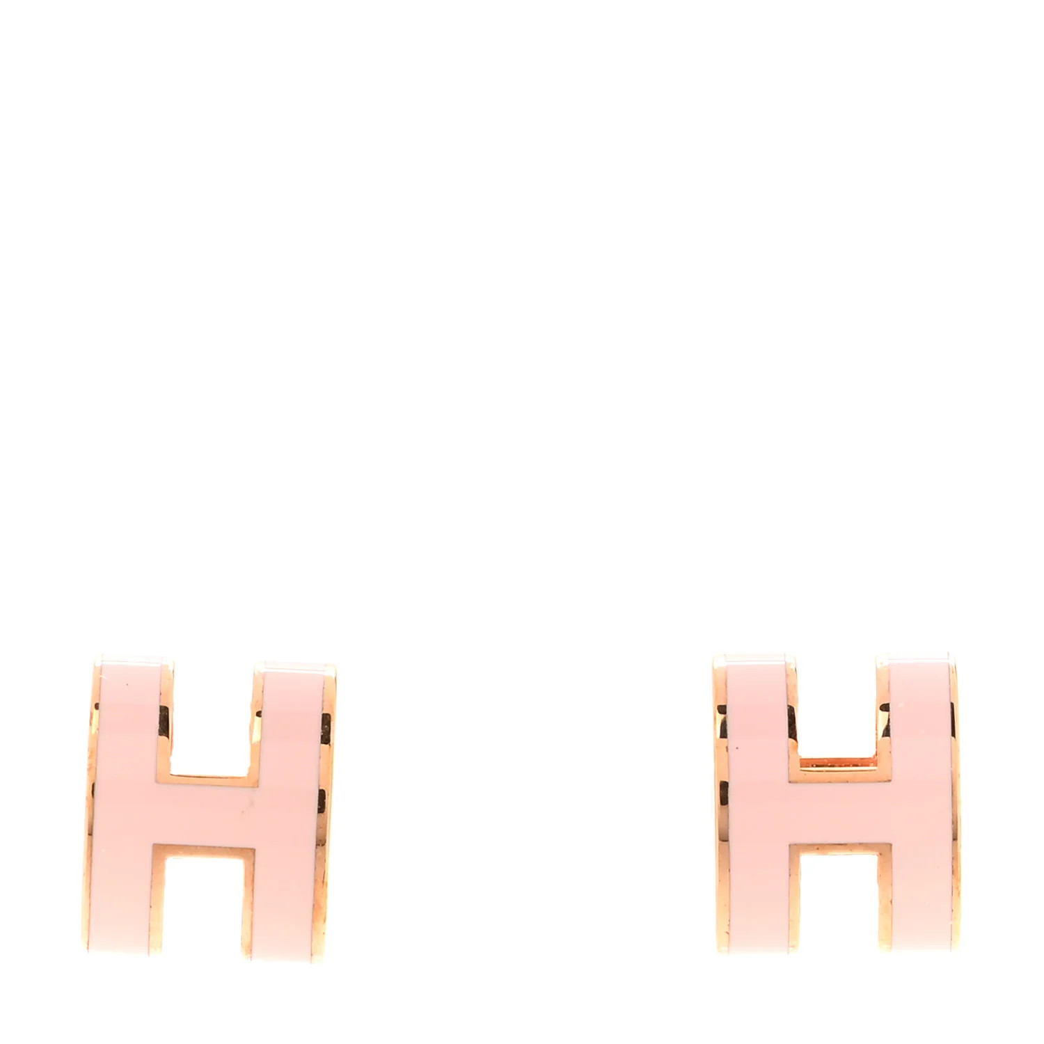 Rose Gold Lacquered Pop H Earrings Rose Dragee | FASHIONPHILE (US)