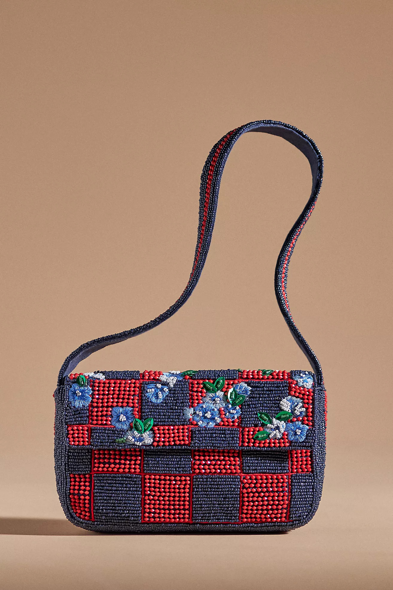 The Fiona Beaded Bag: Varsity Check Edition | Anthropologie (US)