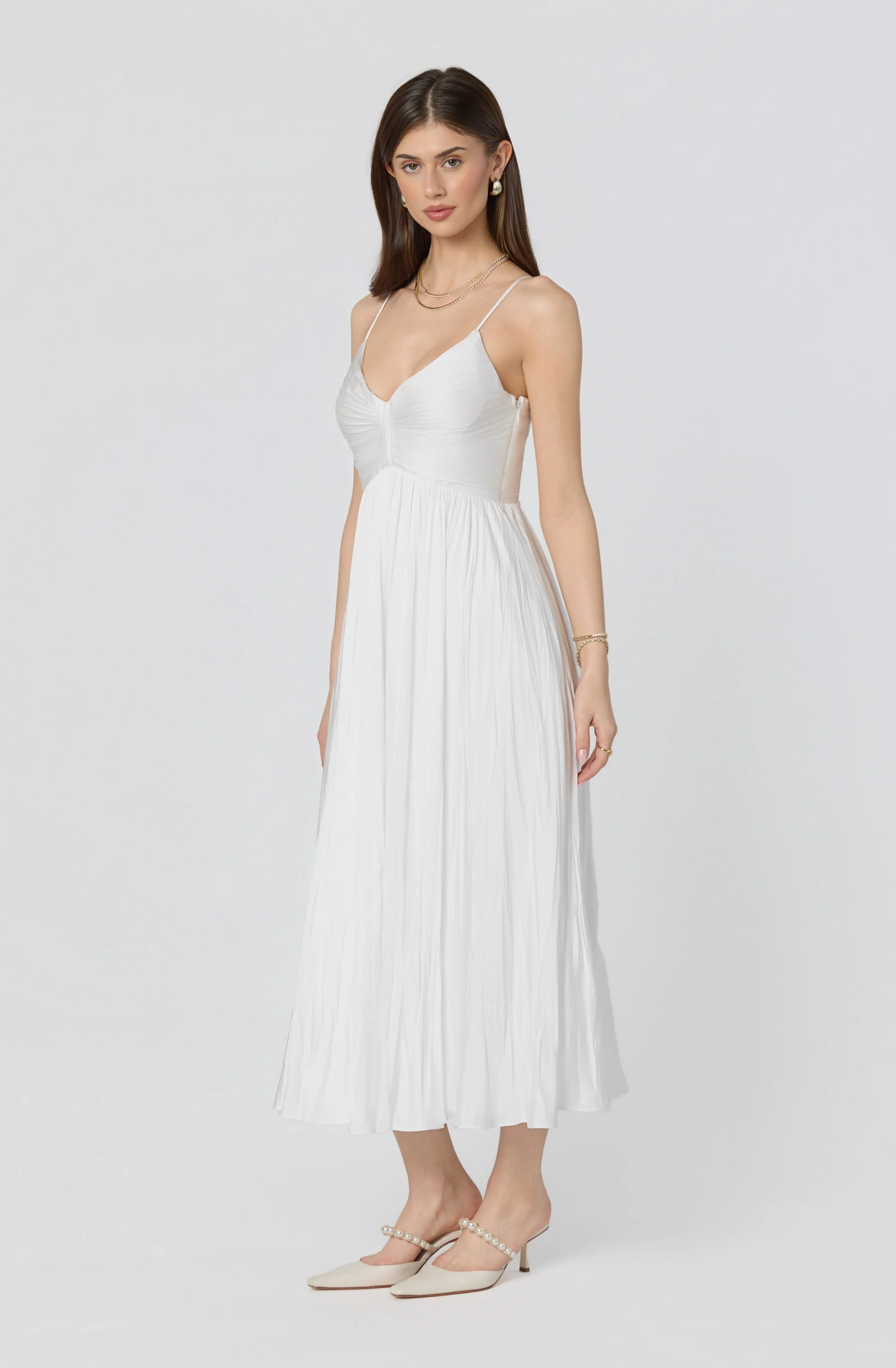 Maeve Pleated Midi Dress | ASTR The Label (US)