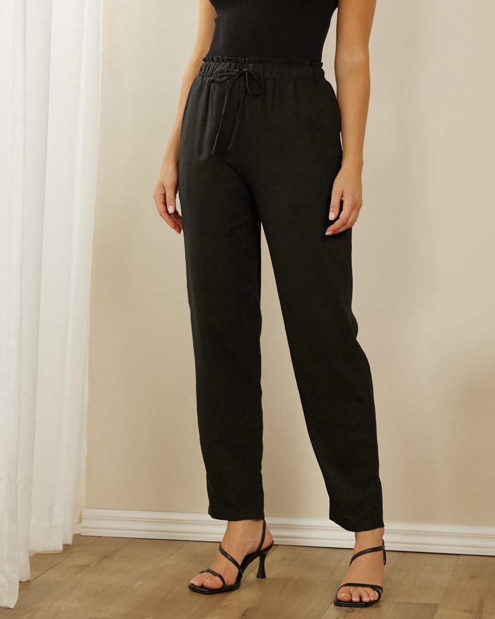 Atmos&Here - Alis Linen Blend Pants - Pants (Black) Alis Linen Blend Pants | THE ICONIC (AU & NZ)