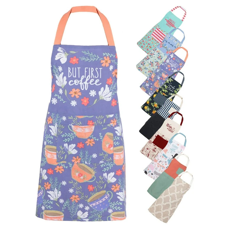 Mainstays Delantal de Cocina Chef, Delantal de Café y Algodón de 28" x 32" con Bolsillos para C... | Walmart (US)