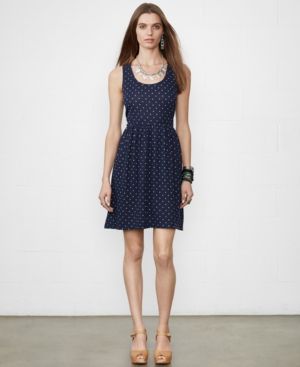 Denim & Supply Ralph Lauren Star-Print Cutout Flare Dress | Macys (US)