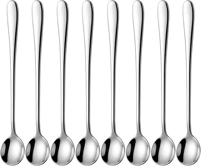 Long Handle Iced Tea Spoons, 7.9" 18/10 Stainless Steel Cocktail Stirring Spoons with Thickened E... | Amazon (US)