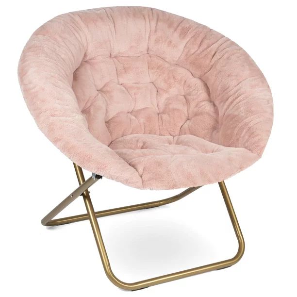 Milliard Cozy Chair / Faux Fur Saucer Chair for Bedroom / X-Large, Pink | Walmart (US)