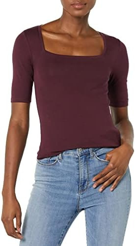 Amazon Essentials Women's Slim-Fit Half Sleeve Square Neck Summer T-Shirt | Amazon (US)