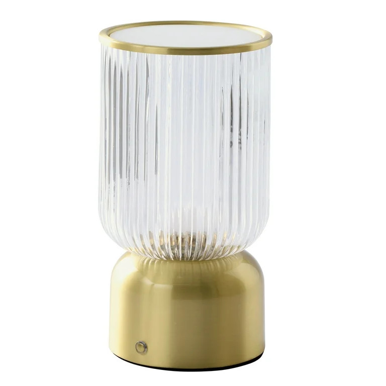 Better Homes & Gardens 9 inch Height Glass Uplight, Touch switch, USB-C Charging Cable included | Walmart (US)