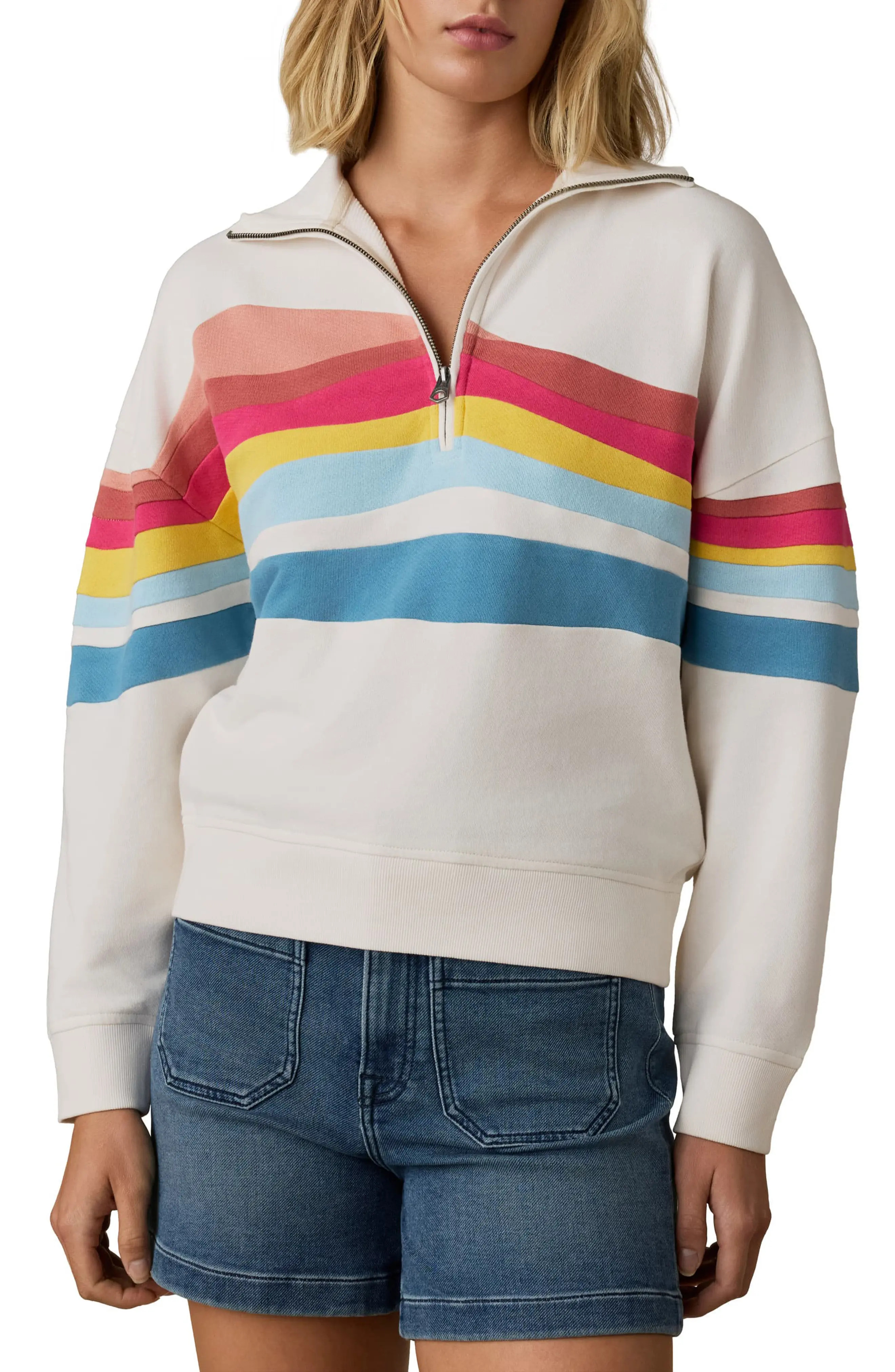 Soleil Quarter Zip Organic Cotton Terry Sweatshirt (Women) | Nordstrom | Nordstrom