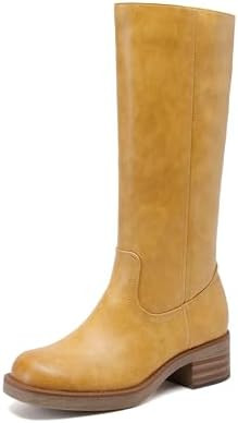 DREAM PAIRS Women's Square Toe Platform Chunky Block Heel Knee High Riding Boots | Amazon (US)