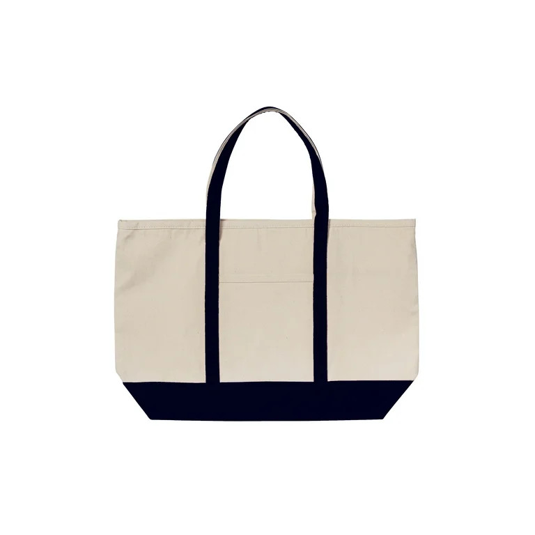 Canvas Heavy Tote Bag with Zipper & Front Pocket for Grocery, Beach, Picnic or Travel, 23" x 15" ... | Walmart (US)