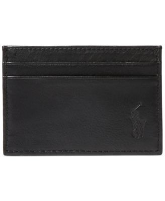 Men's Pebbled Leather Card Case & Money Clip | Macy's