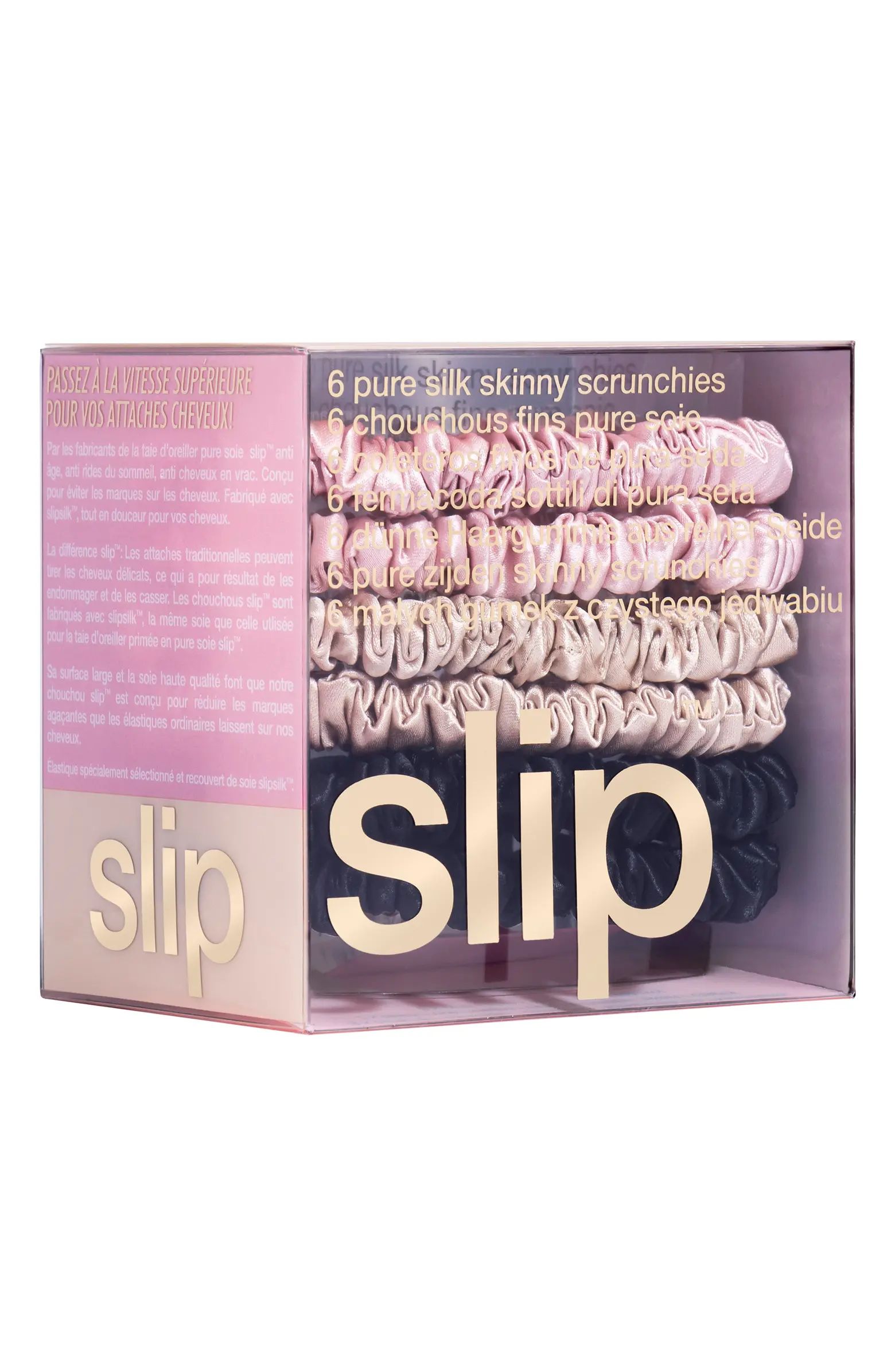 slip Pure Silk 6-Pack Skinny Scrunchies | Nordstrom | Nordstrom