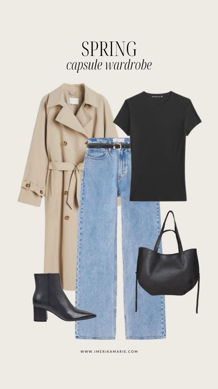 Spring Capsule Wardrobe. Spring outfit. Trench coat. Jeans. Tote bag. Boots.

#LTKstyletip #LTKfindsunder100 #LTKSeasonal