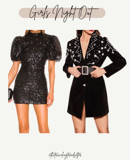 Sparkly holiday dresses for your holiday outfit! Black short sleeve dress and a black blazer dress for your Christmas look! Shop here! #giftguide #partydress #littleblackdress

#LTKHoliday #LTKSeasonal #LTKGiftGuide