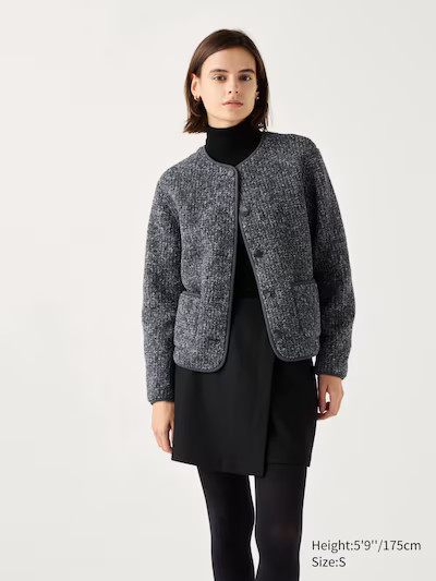 Pile Lined Fleece Crew Neck Cardigan | UNIQLO US | UNIQLO (US)