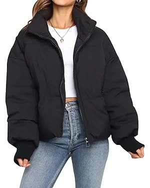 Gihuo Women’s Winter Cropped Puffer Jacket Coat Short Warm Quilted Jacket | Amazon (US)