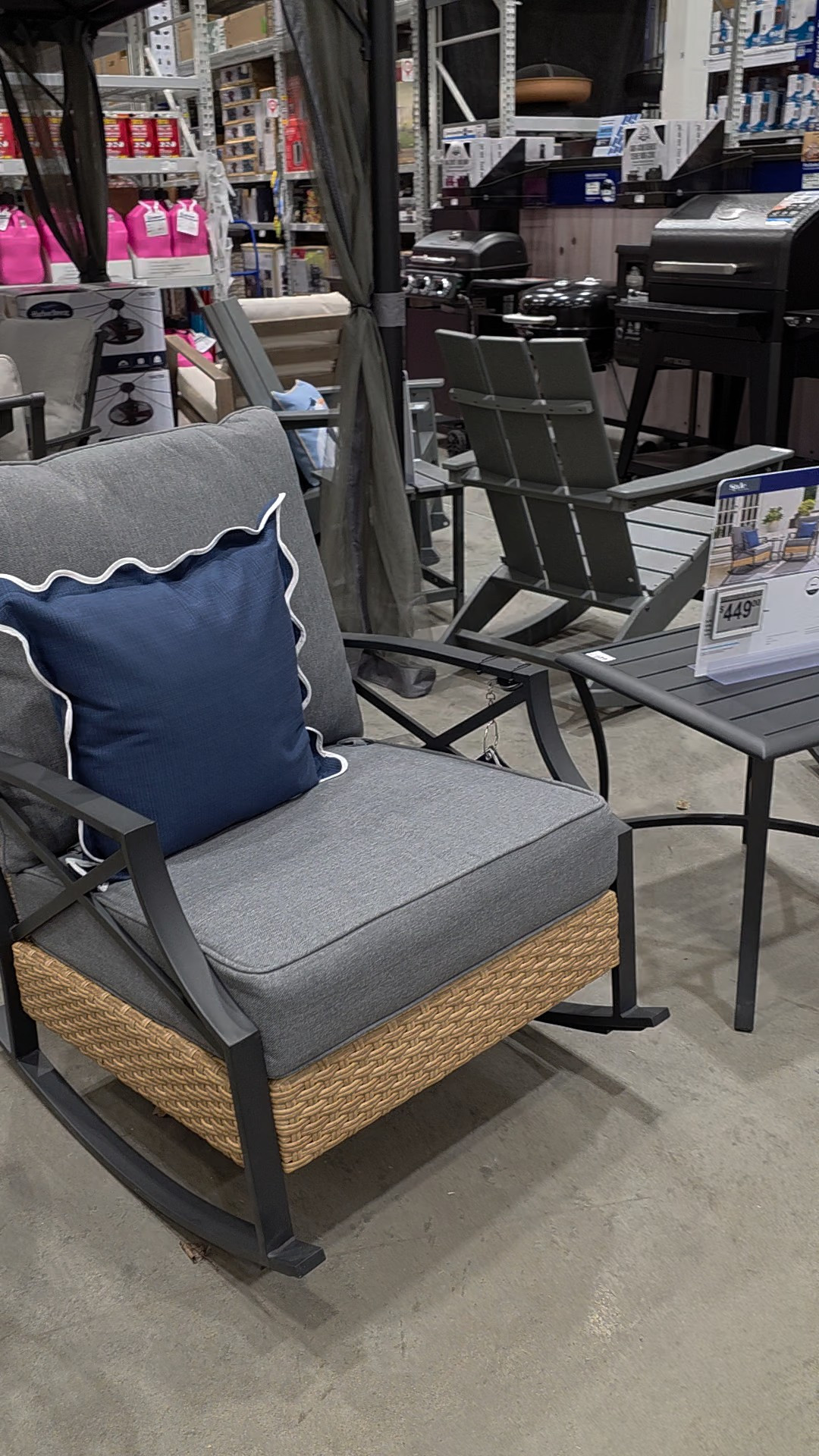 Affordable outdoor seating that still looks pulled together 🤎 This 3-piece wicker patio set includes two rocking chairs and a side table with neutral cushions and a warm, natural texture. Durable, weather-resistant, and perfect for porches or patios - an easy way to create a cozy outdoor living space. #patiofurniture  

 #LTKSeasonal #LTKHome