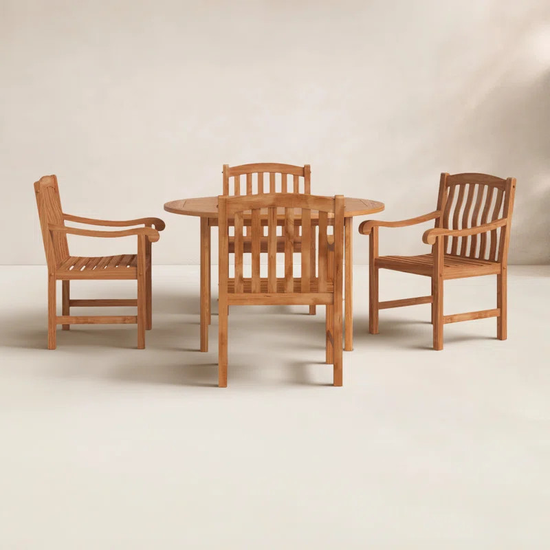 4 - Person Teak Patio Dining Set | Wayfair North America
