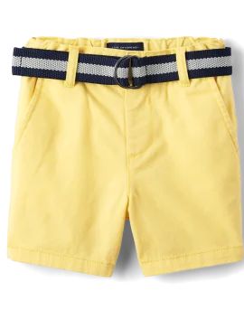 Baby And Toddler Boys Belted Chino Shorts - sun valley | The Children's Place