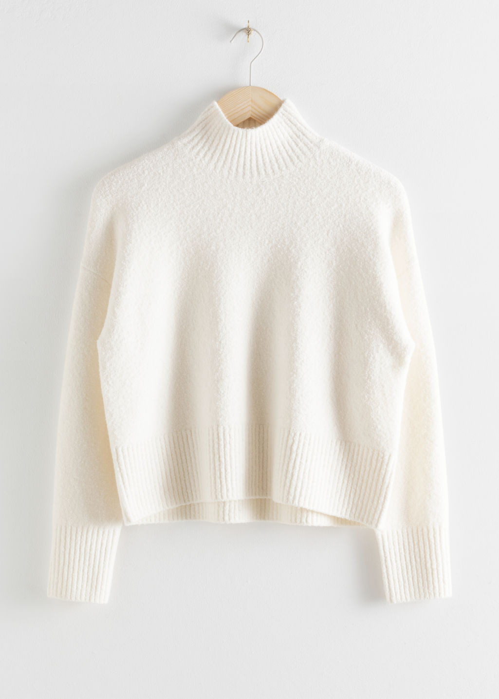 Cropped Mock Neck Sweater - White | & Other Stories (EU + UK)