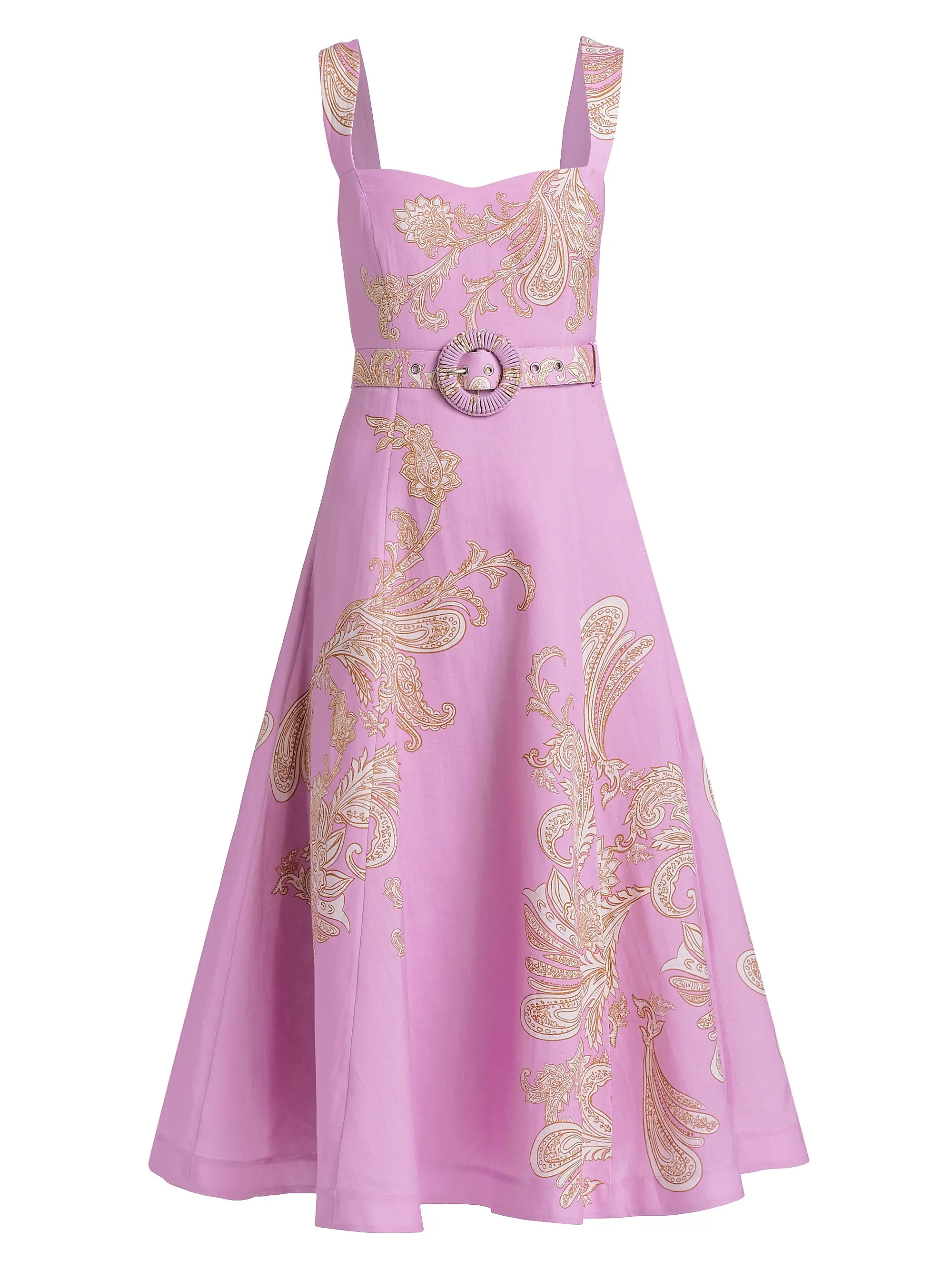 Jiah Paisley Belted Midi-Dress | Saks Fifth Avenue