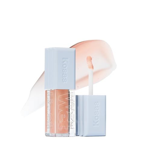 Kosas Wet Lip Oil Gloss - Hydrating Lip Plumping Treatment with Hyaluronic Acid & Peptides, Non-Sticky Finish (Jellyfish) | Amazon (US)