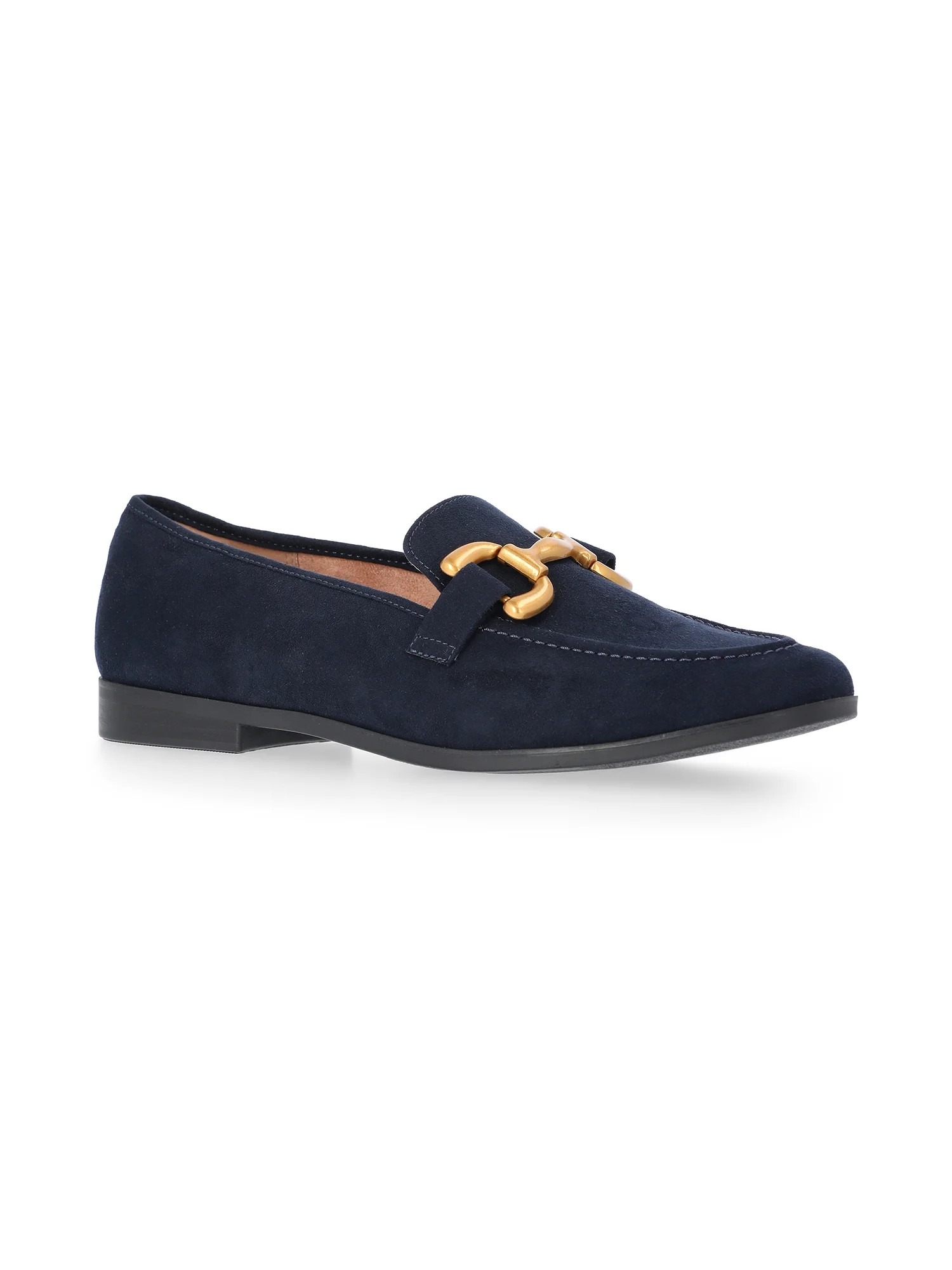 Time and Tru Women's Faux Microsuede Buckle Loafers | Walmart (US)